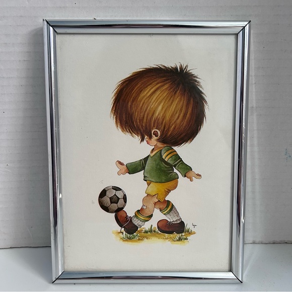 Arthur A. Kaplan Co. Framed Litho Print Cartoon Sport Kid 1978 - Picture 3 of 5